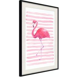 Arkiio Affisch Flamingo and Stripes [Poster] 20x30 Poster